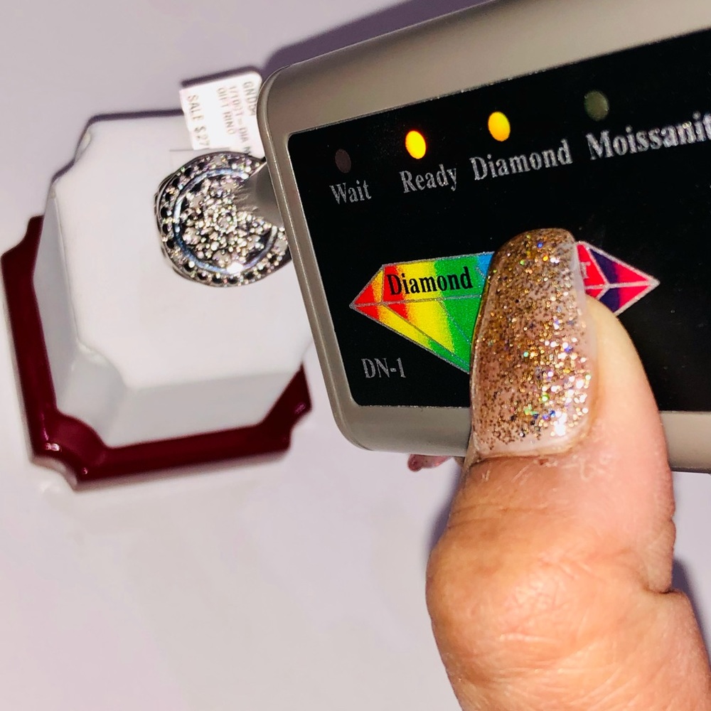 10k white gold vermeil Real diamond men ring not CZ not moissanite best gift WOW - Picture 4 of 5